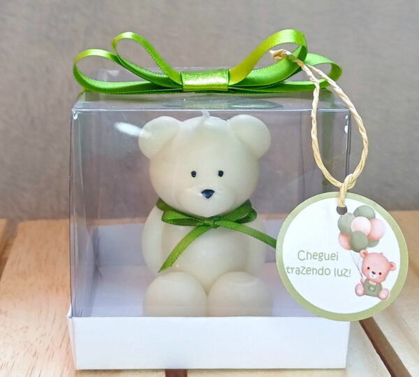 Lembrança Vela Aromática Personalizado Ursinho na Caixinha e TAG