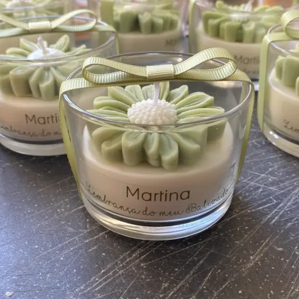 Lembrança Vela Margarida Aromática Personalizada
