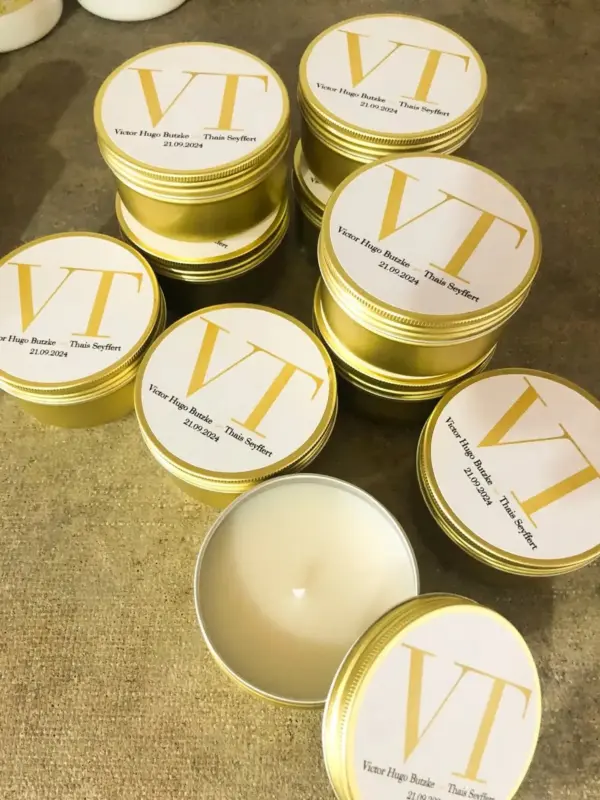 Vela Aromática Luxo Média na lata 110g Personalizada - Image 5