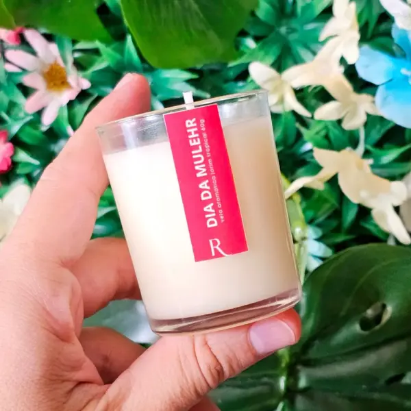 Lembrancinha Vela Perfumada Vidro 60g Dia da Mulher
