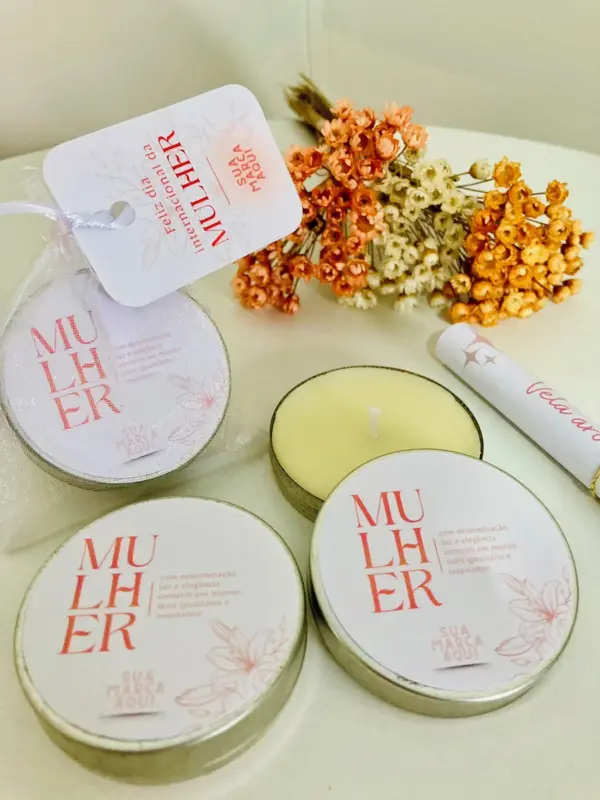 Lembrancinha Vela Perfumada Latinha Dia da Mulher