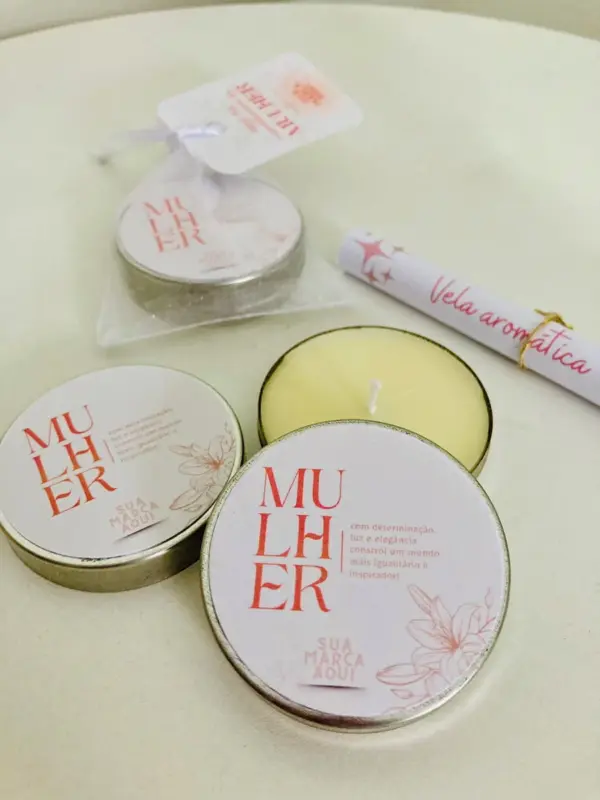 Lembrancinha Vela Perfumada Latinha Dia da Mulher - Image 2