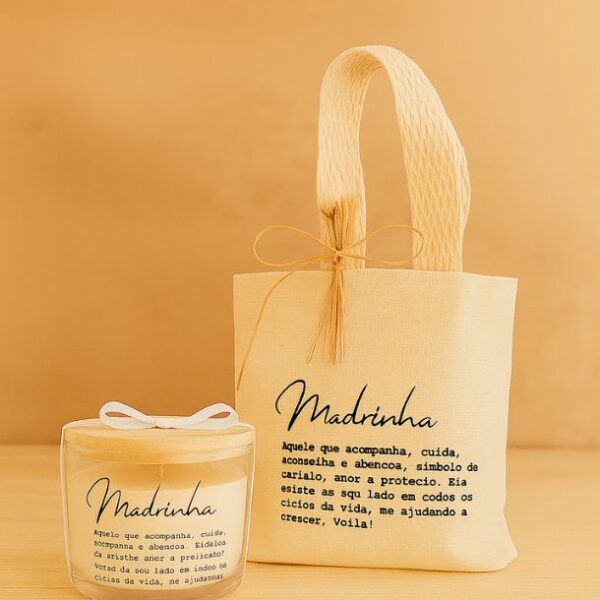 Lembrança de Batizado vela perfumada 110g + Bolsa