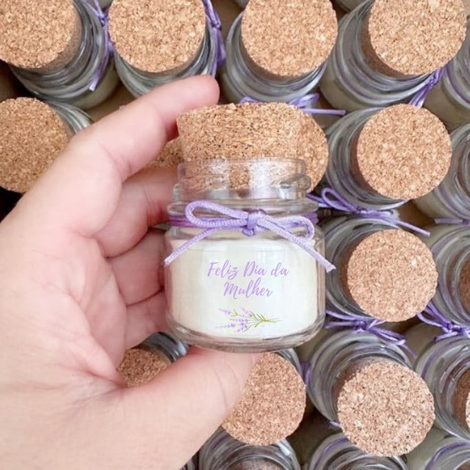 Lembrancinha Vela Perfumada Rolha Dia da Mulher